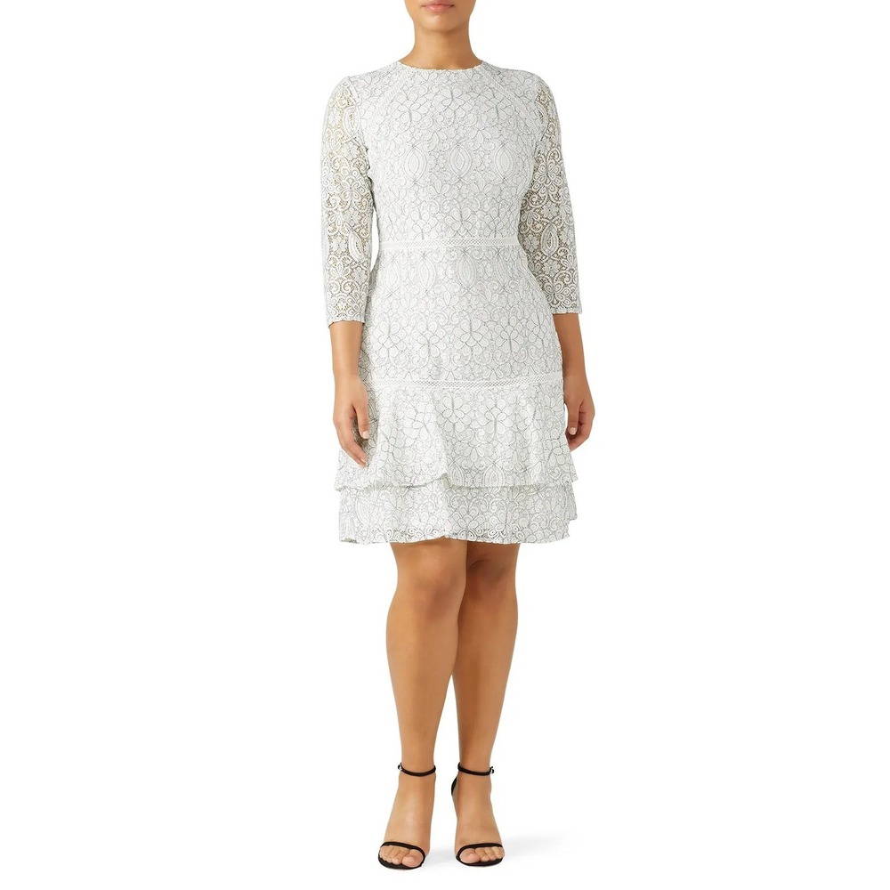 Lauren Ralph Lauren Halima Dress Tiered‎ Lace Women 10 Graduation Dress